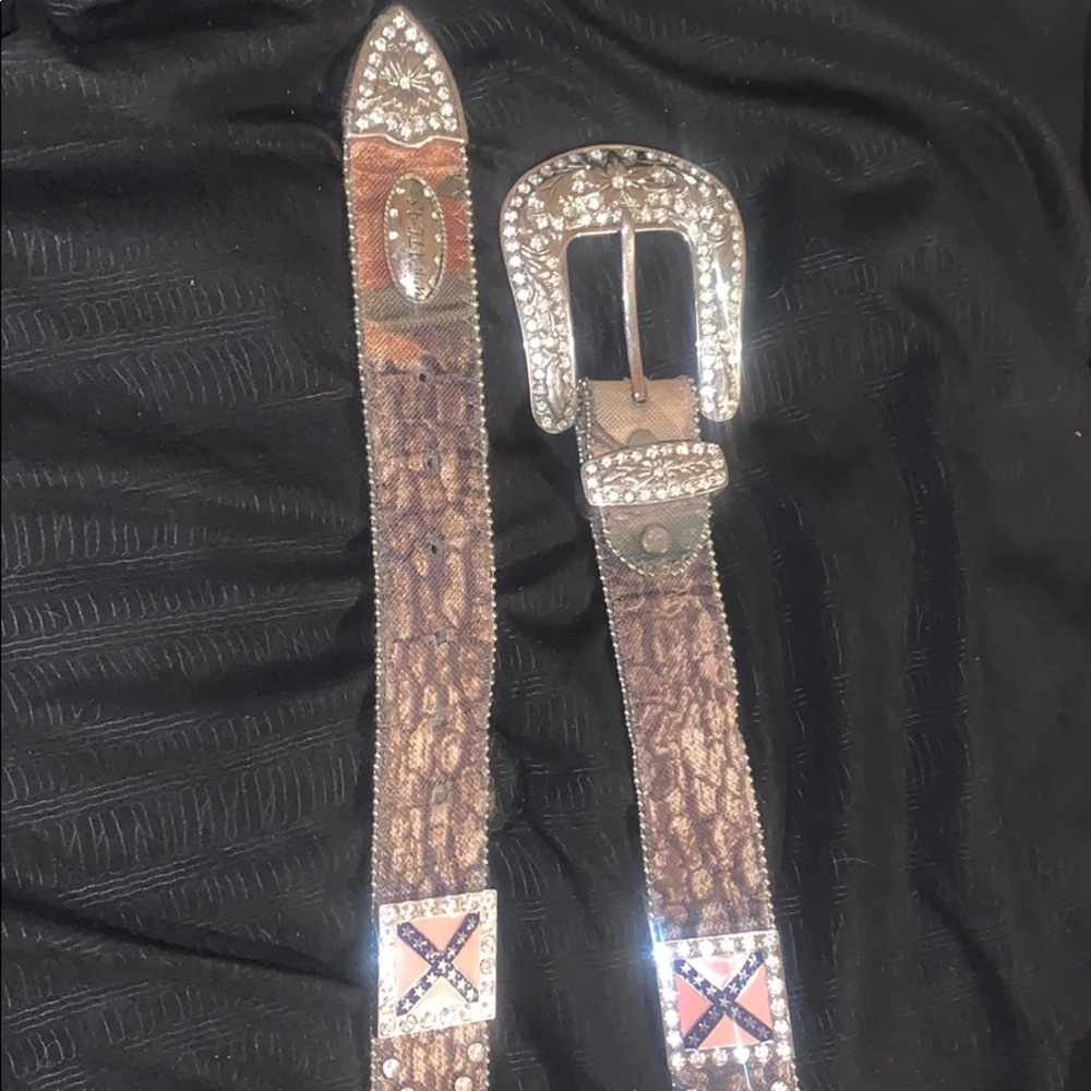 Rebel/Camo flag diamond belt